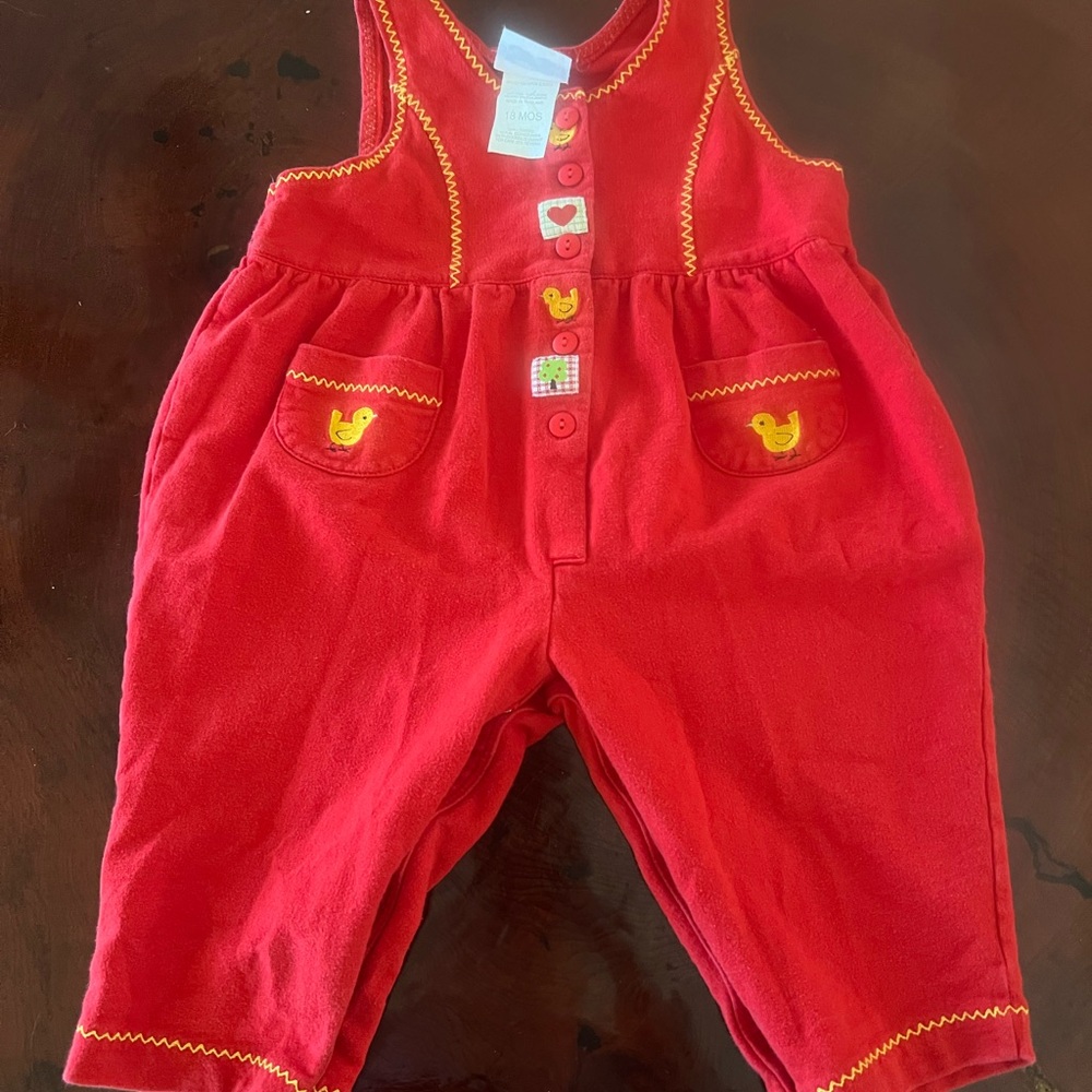 Buster Brown Red and Yellow Overalls for Playful Days